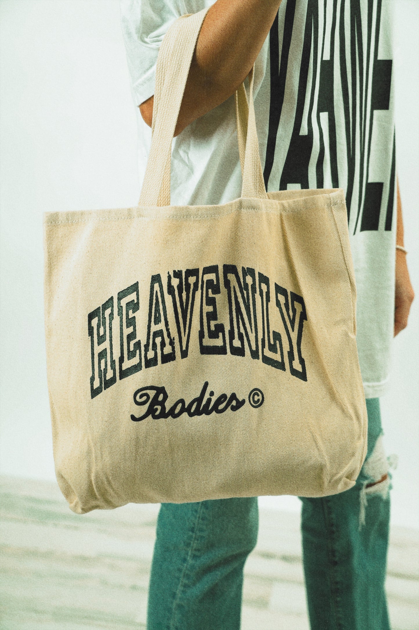 Heavenly Bodies Small Tote Bag (tan)