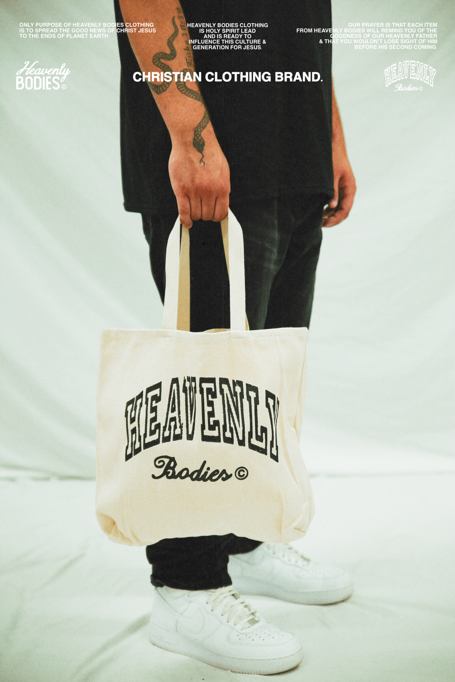 Heavenly Bodies Small Tote Bag (tan)