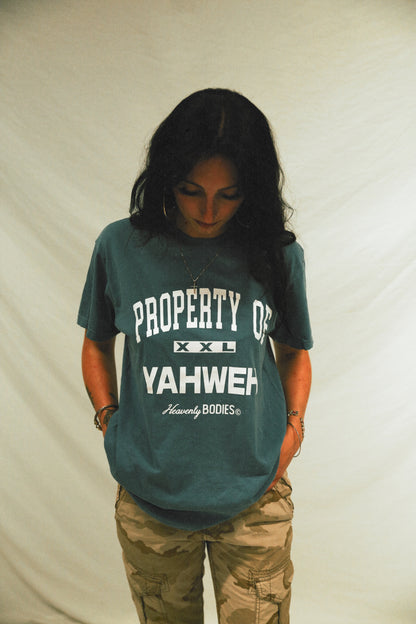 Property Of Yahweh T-Shirt (Blue Denim)